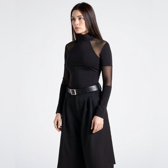 ABSTRACTIKA Tops - ABSTRÁCTIKA CRAFTS Mesh Mock Neck Futuristic Top